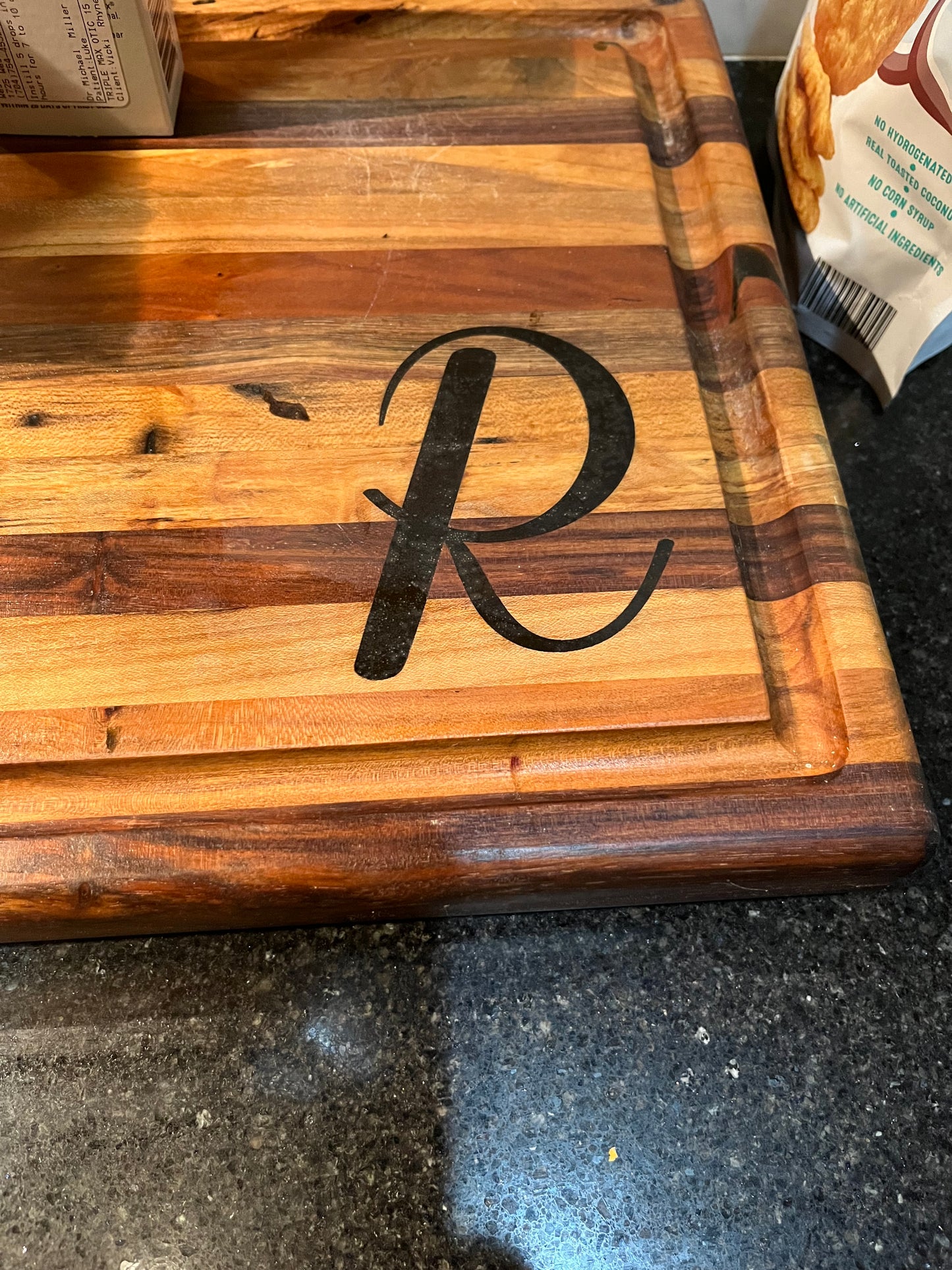 Mixed Wood Cutting Board with juice groove