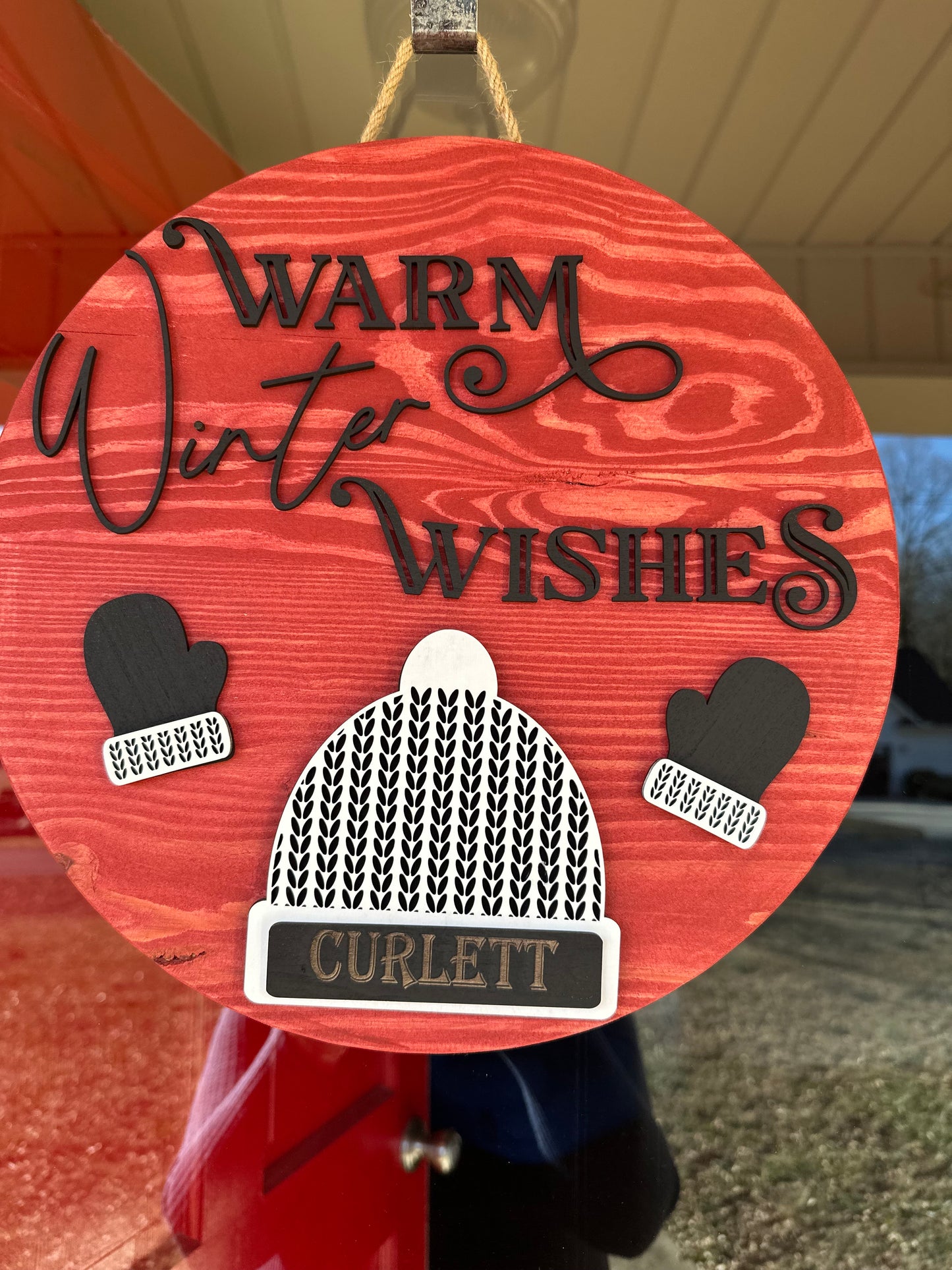 Warm Winter Wishes Door Hanger