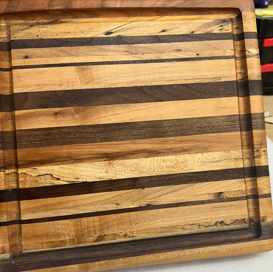 Mixed Wood Cutting Board with juice groove