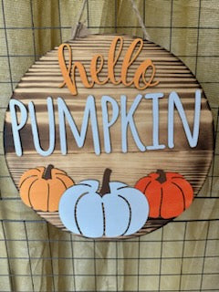 "Hello Pumpkin" Fall Door Hanger